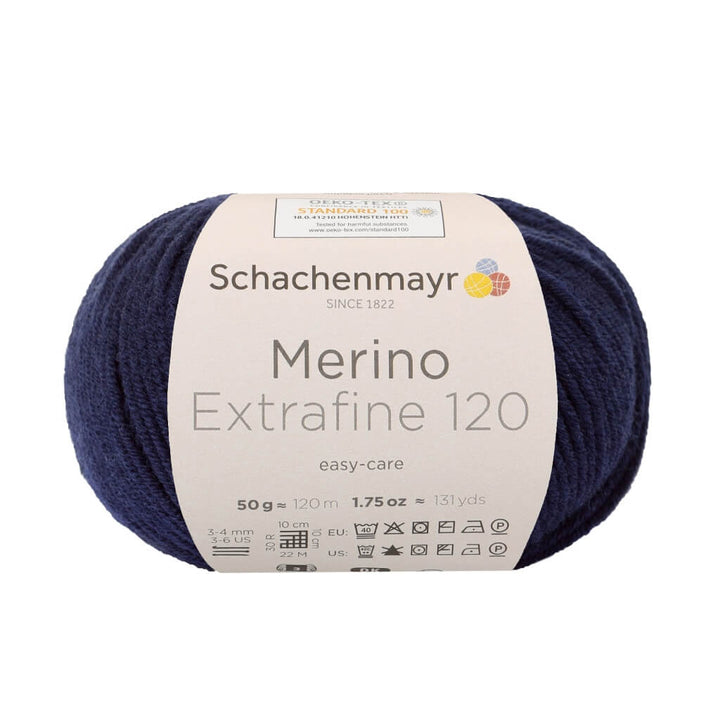 Schachenmayr Merino Extrafine 120 - Merinogarn 150 - Marine Lieblingsgarn