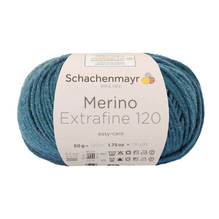 Schachenmayr Merino Extrafine 120 - Merinogarn 166 - Meerblau Meliert Lieblingsgarn