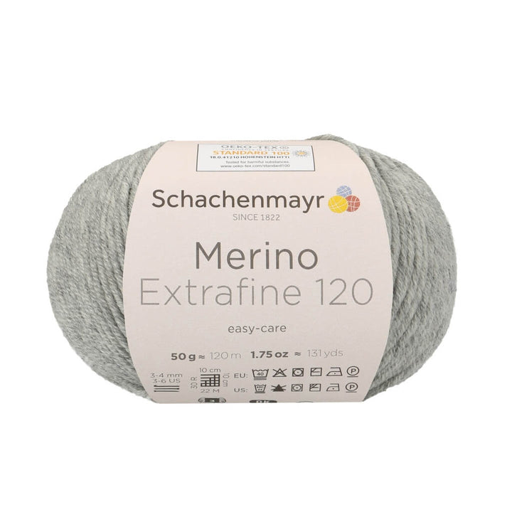 Schachenmayr Merino Extrafine 120 - Merinogarn 190 - Hellgrau Meliert Lieblingsgarn