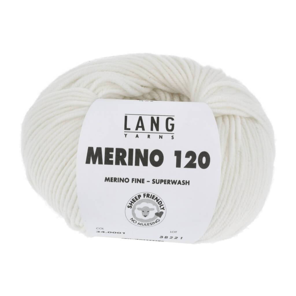 Lang Yarns Merino 120 - 50g 34.0001 - Weiss Lieblingsgarn