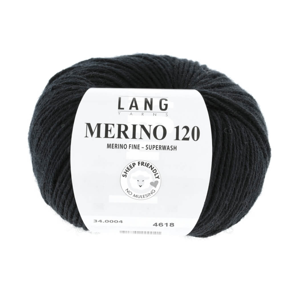 Lang Yarns Merino 120 - 50g 34.0004 - Schwarz Lieblingsgarn