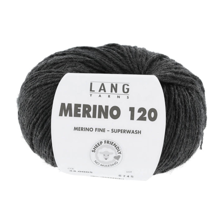 Lang Yarns Merino 120 - 50g 34.0005 - Anthrazit Mélange Lieblingsgarn