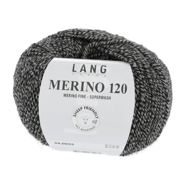 Lang Yarns Merino 120 - 50g 34.0055 - Schwarz/Beige Mouliné Lieblingsgarn