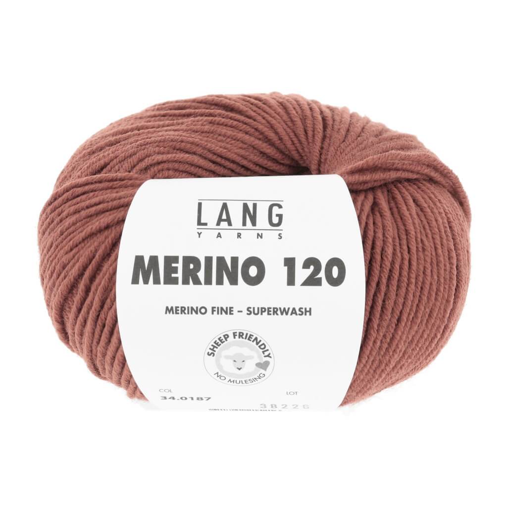 Lang Yarns Merino 120 - 50g 34.0187 - Ziegel Dunkel Lieblingsgarn
