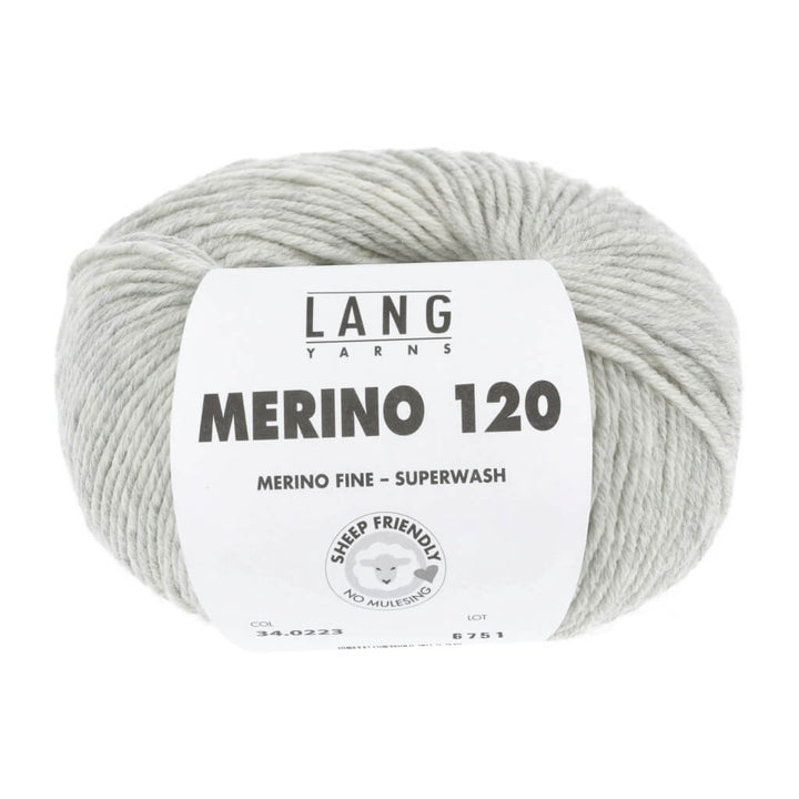 Lang Yarns Merino 120 - 50g 34.0223 - Hellgrau Mélange Lieblingsgarn