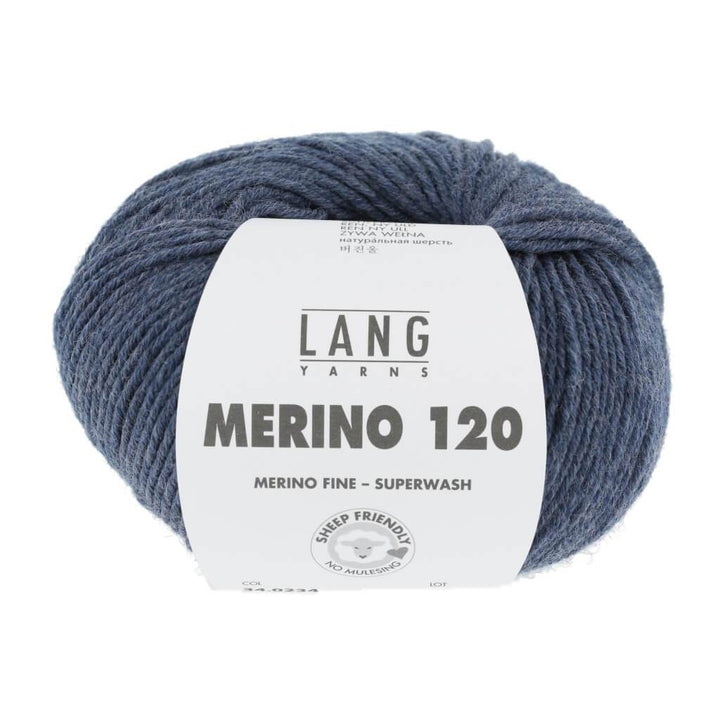 Lang Yarns Merino 120 - 50g 34.0234 - Jeans Dunkel Mélange Lieblingsgarn