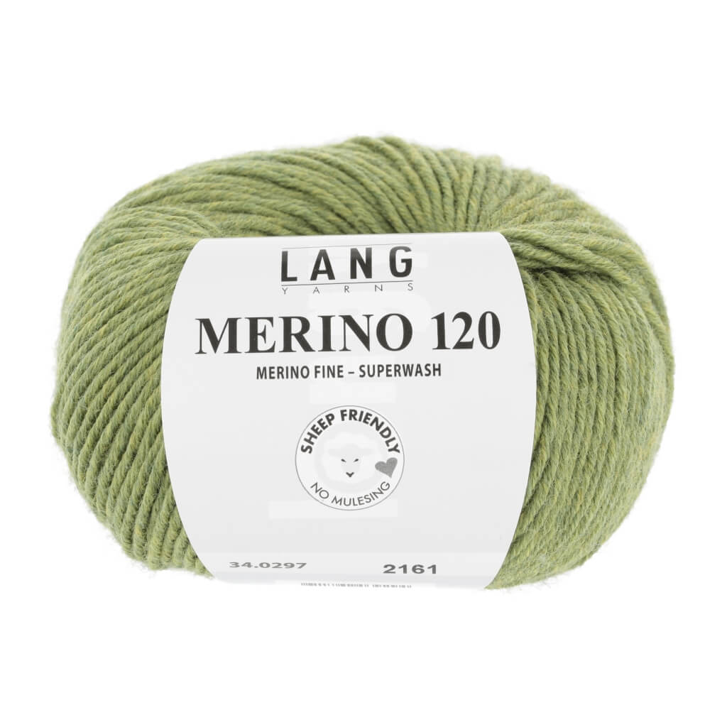 Lang Yarns Merino 120 - 50g 34.0297 - Hell Olive Mélange Lieblingsgarn