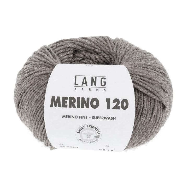 Lang Yarns Merino 120 - 50g 34.0326 - Dunkelbeige Mélange Lieblingsgarn