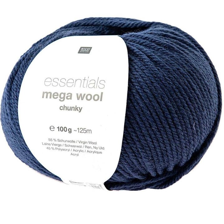 Rico Design Essentials Mega Wool Chunky 100g 012 - Blau Lieblingsgarn