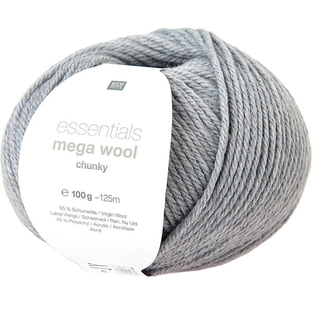 Rico Design Essentials Mega Wool Chunky 100g 013 - Hellgrau Lieblingsgarn