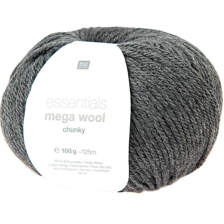 Rico Design Essentials Mega Wool Chunky 100g 015 - Anthrazit Lieblingsgarn