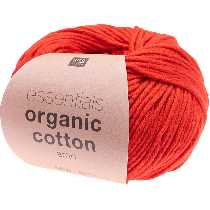Rico Design Essentials Organic Cotton Aran 50g 010 - Rot Lieblingsgarn