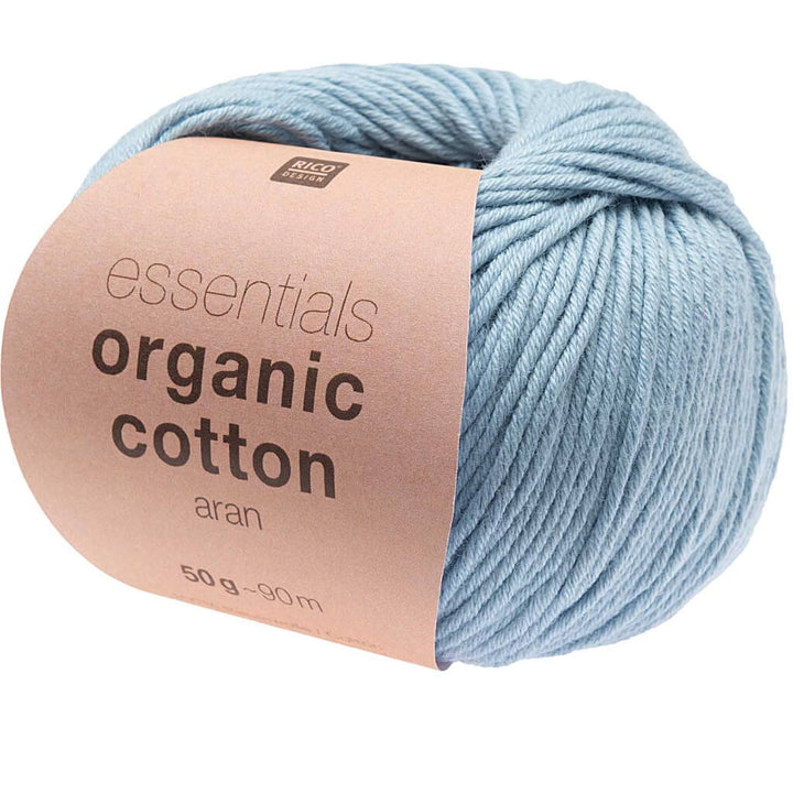 Rico Design Essentials Organic Cotton Aran 50g 012 - Blau Lieblingsgarn