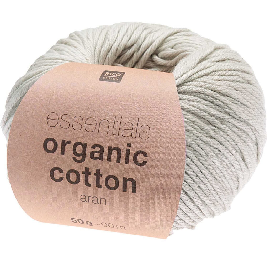 Rico Design Essentials Organic Cotton Aran 50g 018 - Silber Lieblingsgarn