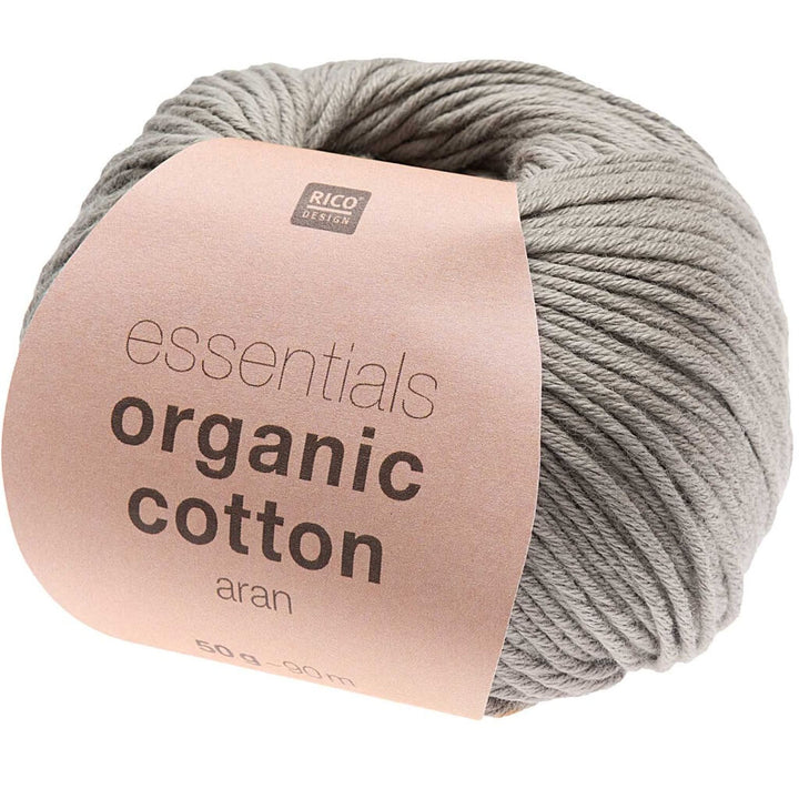 Rico Design Essentials Organic Cotton Aran 50g 019 - Grau Lieblingsgarn