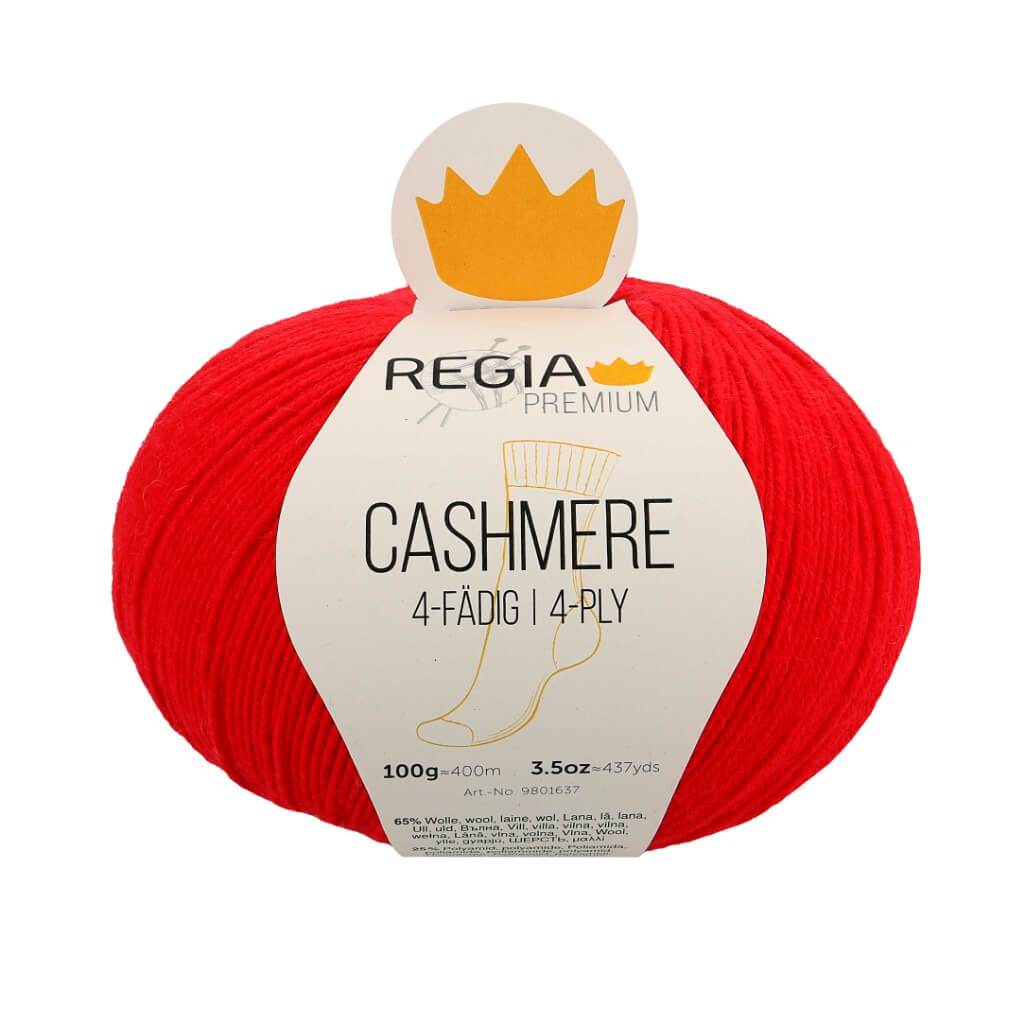 Schachenmayr Regia Premium Cashmere 4-Fädig 82 - Lipstick Red Lieblingsgarn