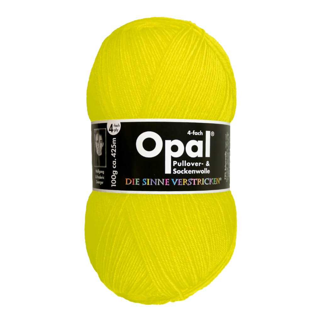 Opal Sockenwolle Uni 4-fach 100g 2012 - Neon-Gelb Lieblingsgarn