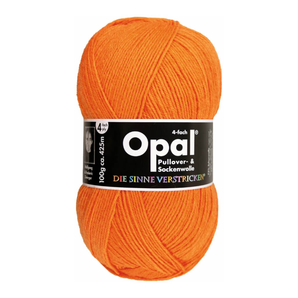 Opal Sockenwolle Uni 4-fach 100g 2013 - Neon-Orange Lieblingsgarn