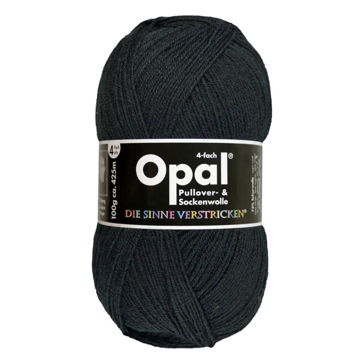 Opal Sockenwolle Uni 4-fach 100g 2619 - Tiefschwarz Lieblingsgarn