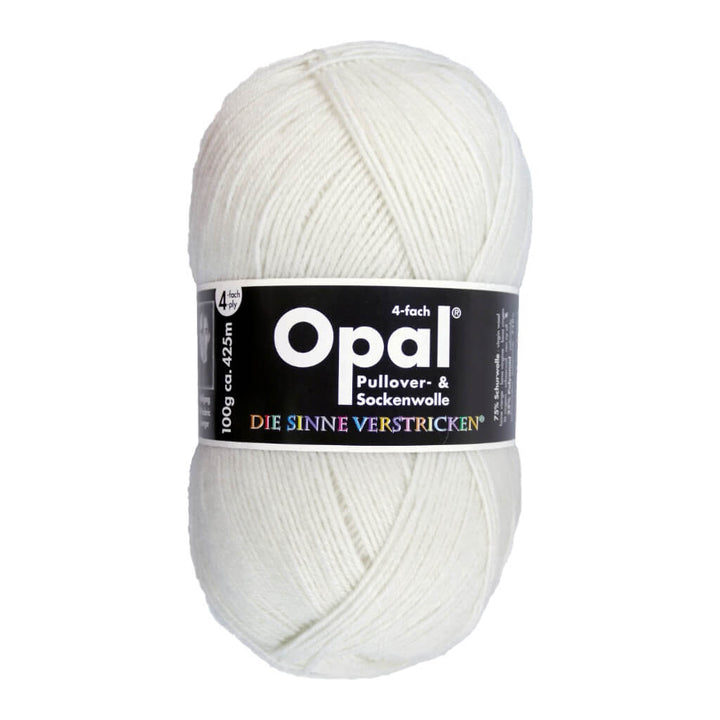 Opal Sockenwolle Uni 4-fach 100g 2620 - Hartweiß Lieblingsgarn