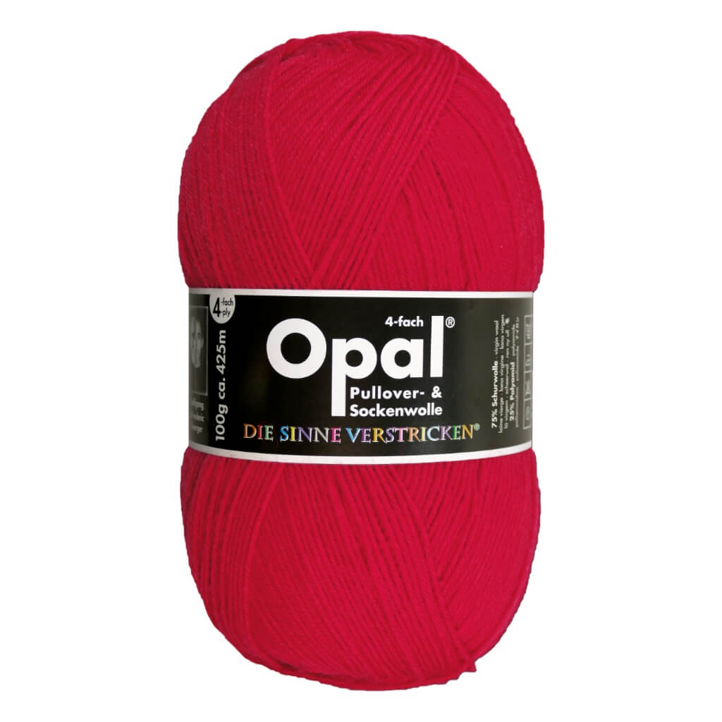 Opal Sockenwolle Uni 4-fach 100g 5180 - Rot Lieblingsgarn