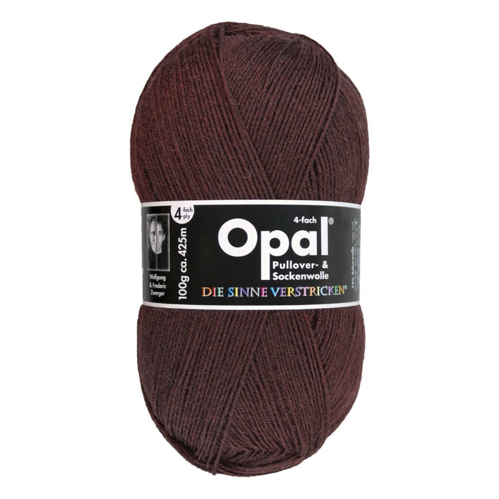 Opal Sockenwolle Uni 4-fach 100g 5192 - Dunkelbraun Lieblingsgarn