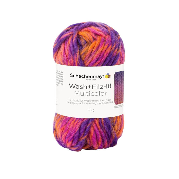 Schachenmayr Wash+Filz-it! Multicolor Filzwolle 50g 208 - Pink-Lilac Multicolor Lieblingsgarn