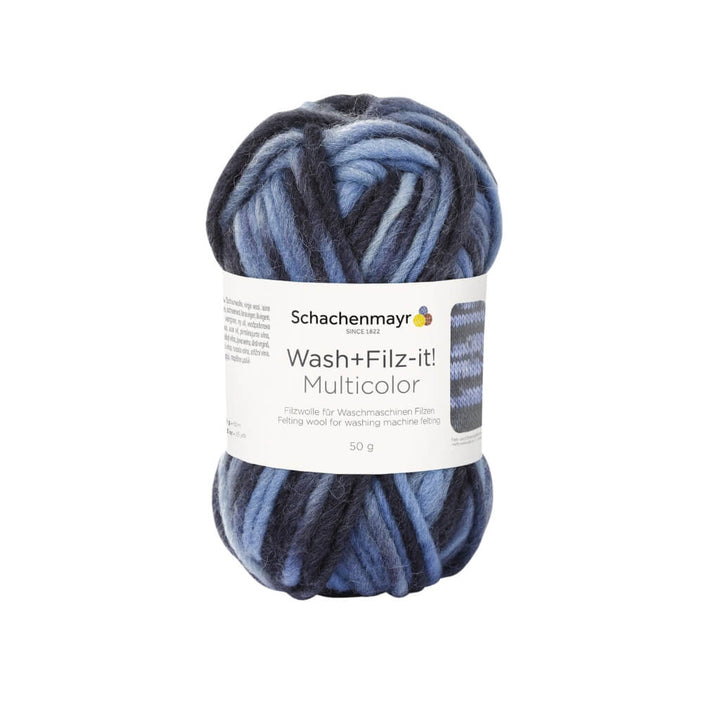 Schachenmayr Wash+Filz-it! Multicolor Filzwolle 50g 246 - Bleu-Graphit Lieblingsgarn