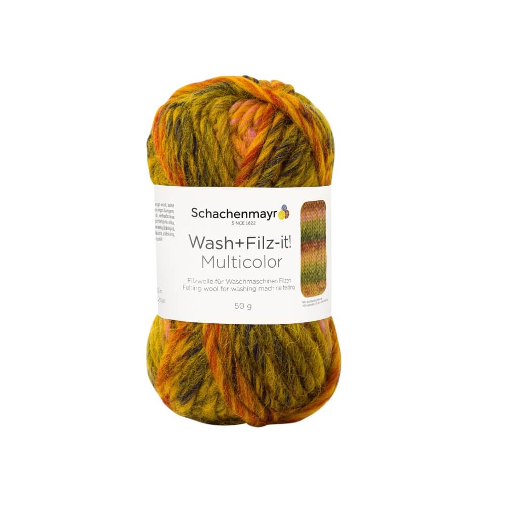 Schachenmayr Wash+Filz-it! Multicolor Filzwolle 50g 255 - Curry Color Lieblingsgarn