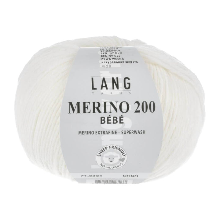 Lang Yarns Merino 200 Bebe - 50g 71.0301 - Weiss Lieblingsgarn