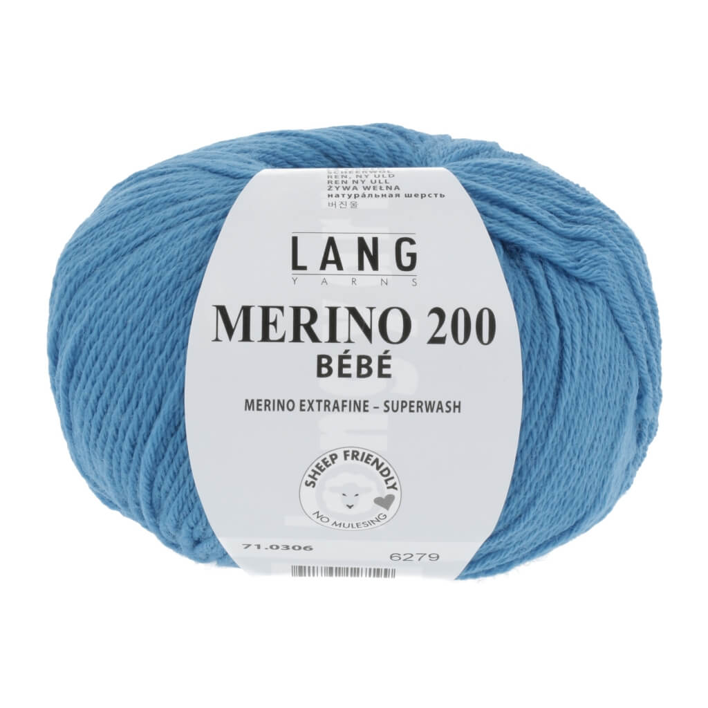 Lang Yarns Merino 200 Bebe - 50g 71.0306 - Blau Lieblingsgarn