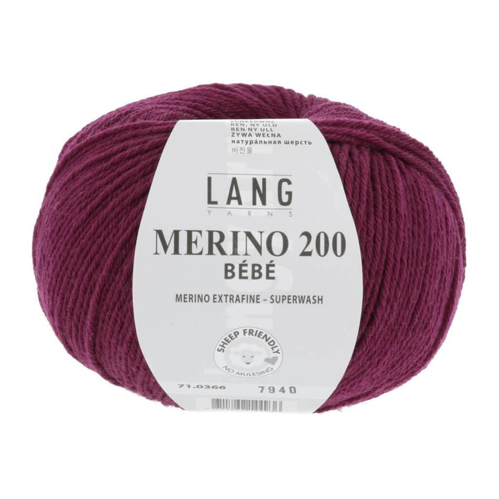 Lang Yarns Merino 200 Bebe - 50g 71.0366 - Beere Lieblingsgarn