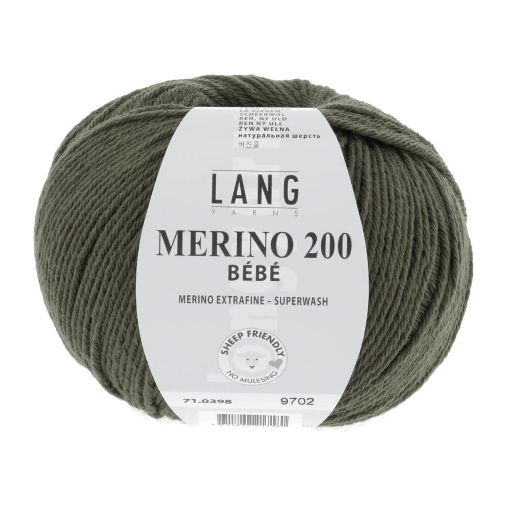 Lang Yarns Merino 200 Bebe - 50g 71.0398 - Olive Lieblingsgarn