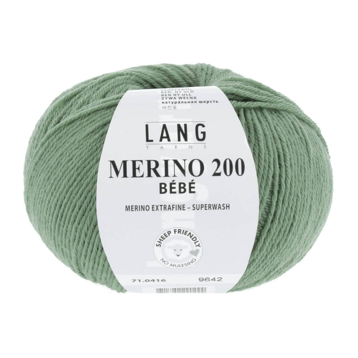 Lang Yarns Merino 200 Bebe - 50g 71.0416 - Grasgrün Lieblingsgarn