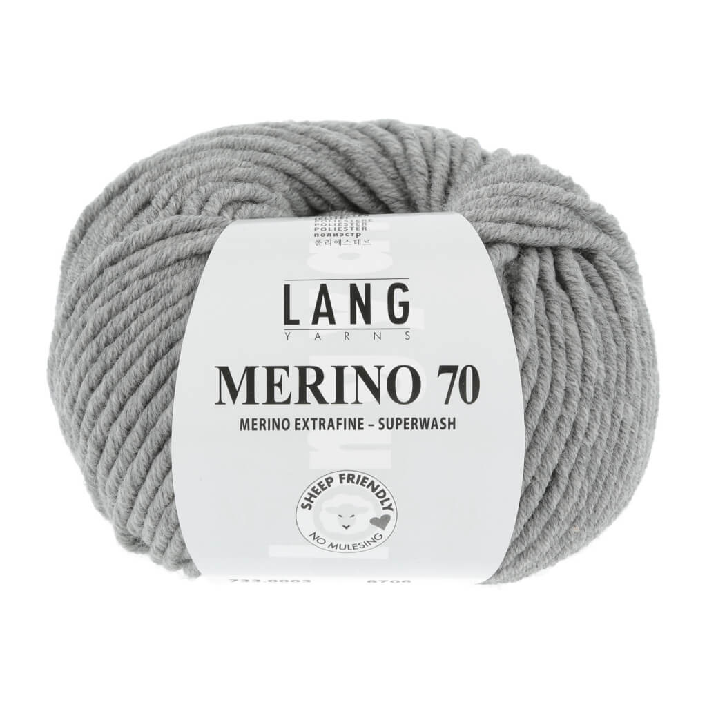 Lang Yarns Merino 70 50g 733.0003 - Grau Mélange Lieblingsgarn