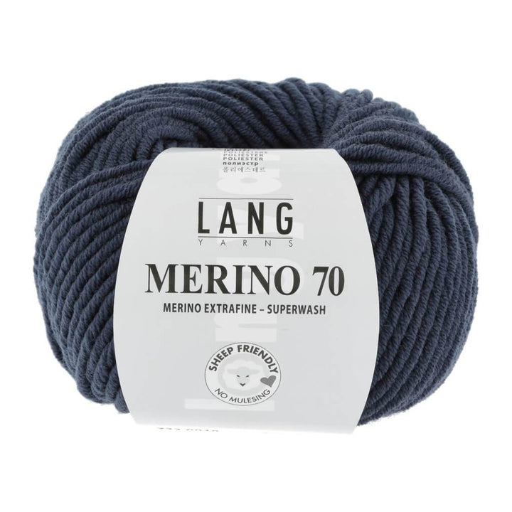 Lang Yarns Merino 70 50g 733.0010 - Stahlblau Lieblingsgarn