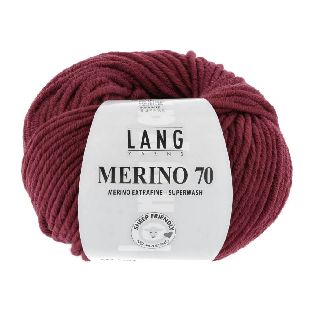 Lang Yarns Merino 70 50g 733.0063 - Dunkelrot Lieblingsgarn