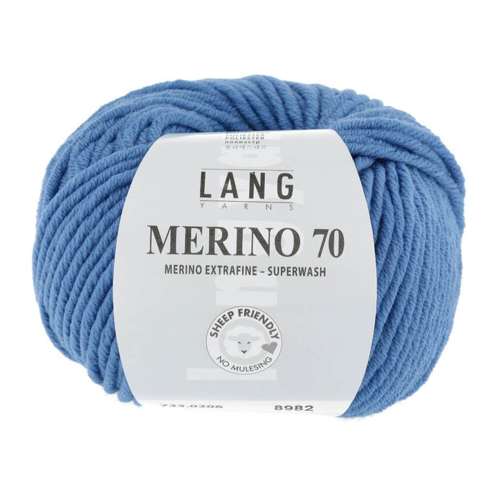 Lang Yarns Merino 70 50g 733.0206 - Blau Lieblingsgarn