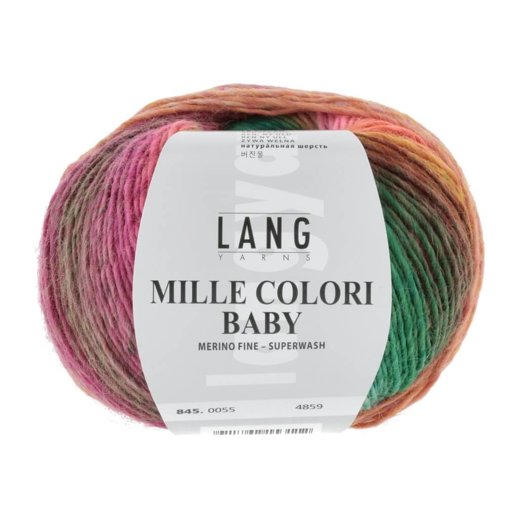 Lang Yarns Mille Colori Baby 50 g 845.0055 - Grün/Pink Lieblingsgarn