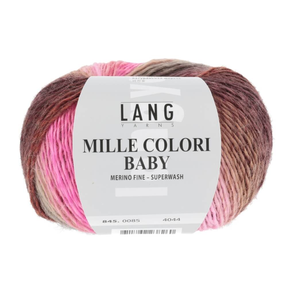 Lang Yarns Mille Colori Baby 50 g 845.0085 - Pink/Braun Lieblingsgarn