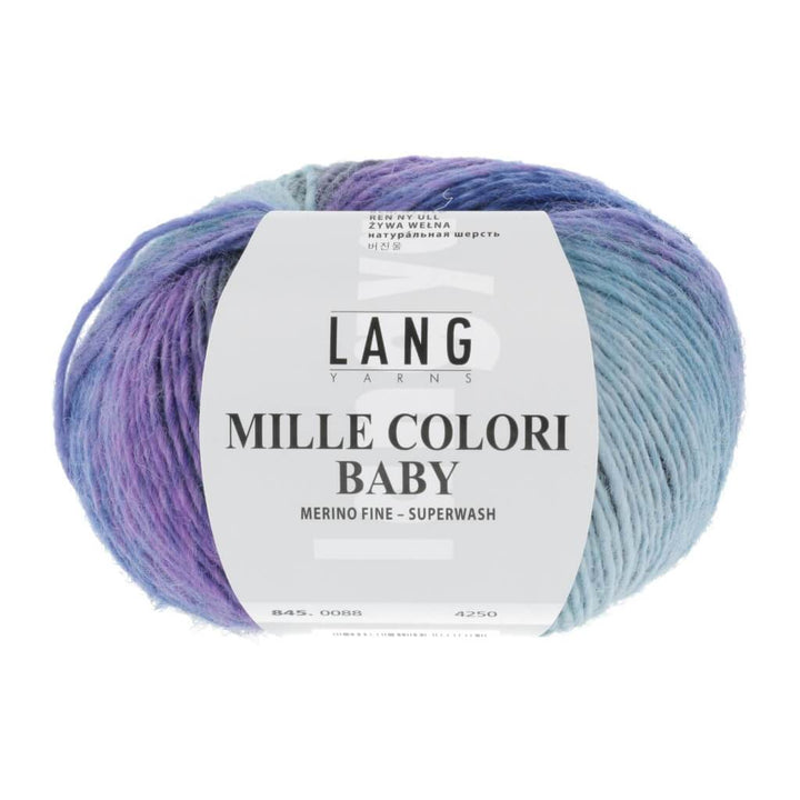 Lang Yarns Mille Colori Baby 50 g 845.0088 - Petrol/Grau Lieblingsgarn