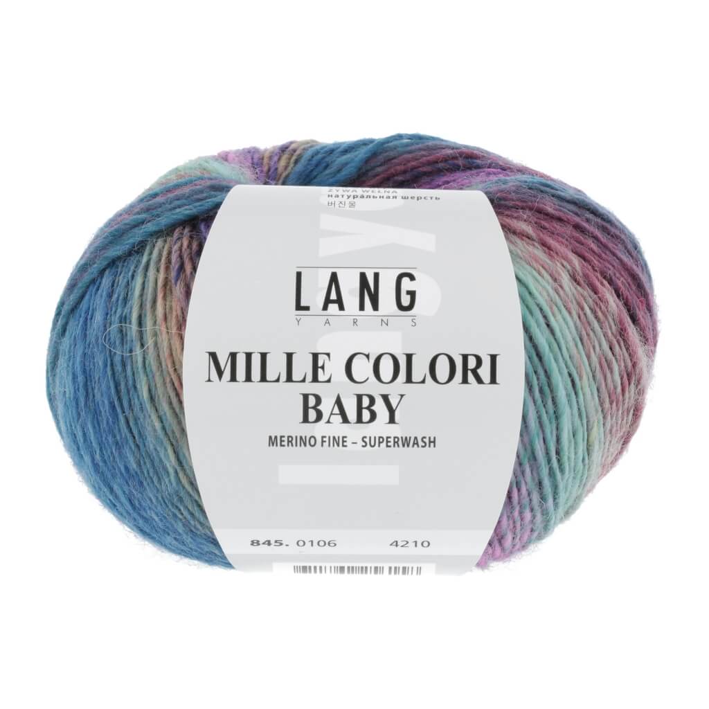 Lang Yarns Mille Colori Baby 50 g 845.0106 - Blau/Pink Lieblingsgarn