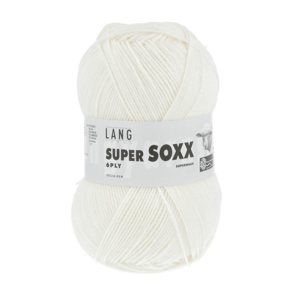 Lang Yarns Super Soxx 6-fach - 150g 907.0001 - Weiss Lieblingsgarn