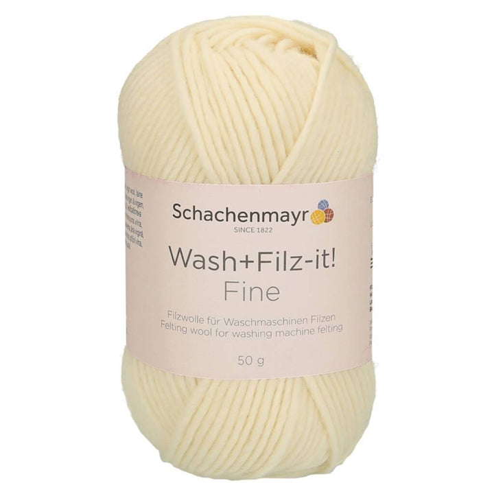Schachenmayr Wash+Filz-it! Fine - Filzwolle 102 - White Lieblingsgarn