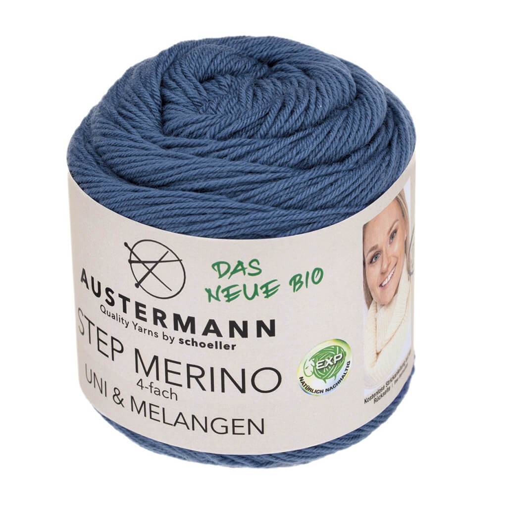 Austermann GOTS Step Merino 4-fach 100g - Merino Sockenwolle 1006 - Jeans Lieblingsgarn