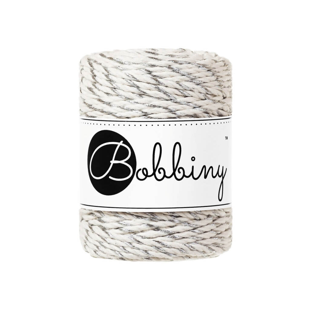 Bobbiny Metallic Twist Garn 3mm x 50m Silver Twist Lieblingsgarn