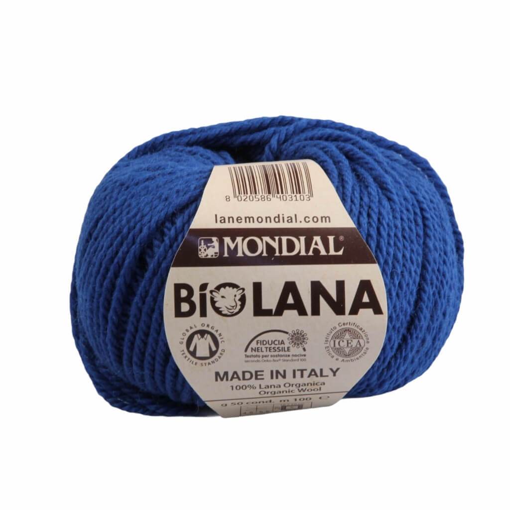 Lane Mondial Bio Lana 50g - Bio Wolle 206 - Royalblau Lieblingsgarn