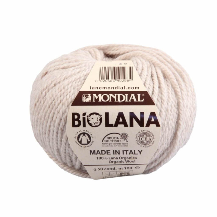 Lane Mondial Bio Lana 50g - Bio Wolle 341 - Beige Mel. Lieblingsgarn
