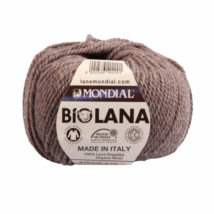 Lane Mondial Bio Lana 50g - Bio Wolle 342 - Braun Mel. Lieblingsgarn