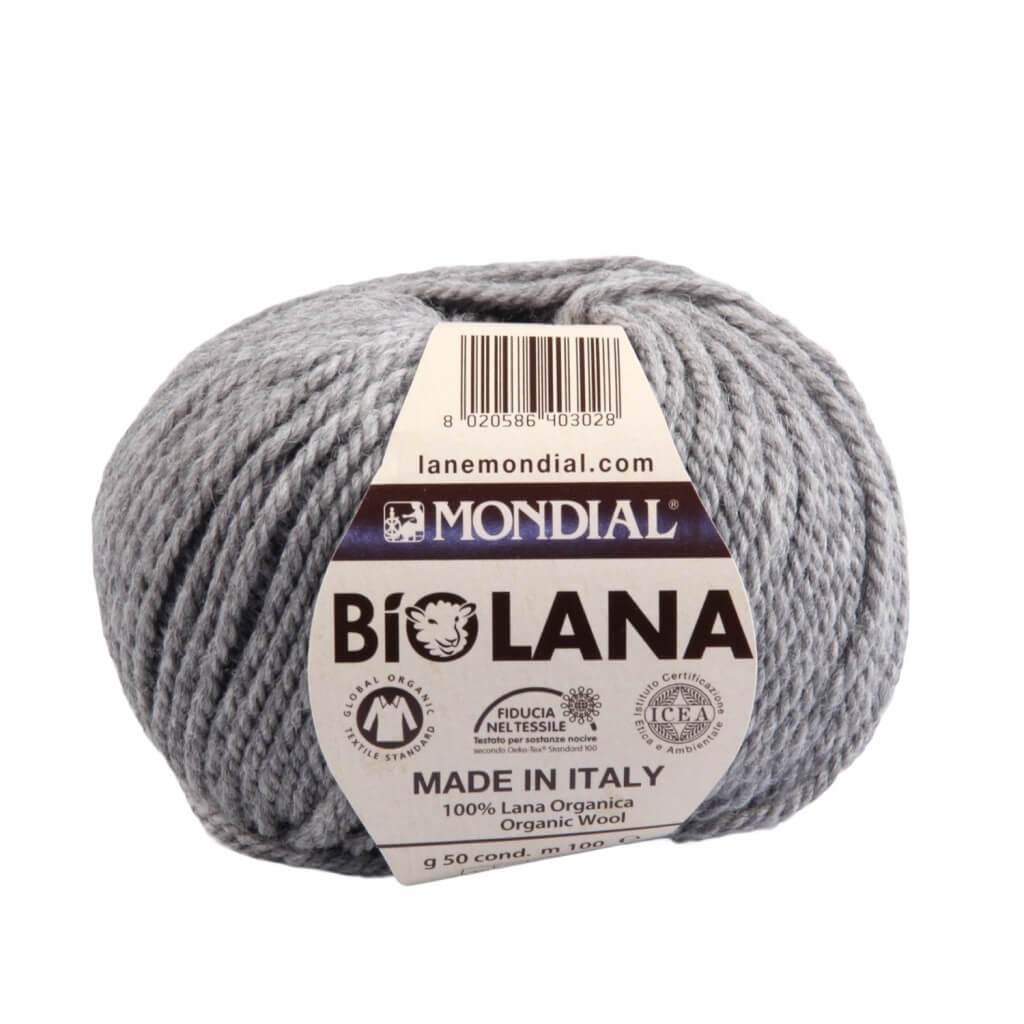 Lane Mondial Bio Lana 50g - Bio Wolle 700 - Grau Lieblingsgarn